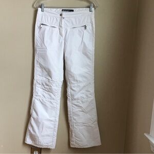 A Diamond In The Snow Thermolite Lined Nylon White Ski Snow Pants
